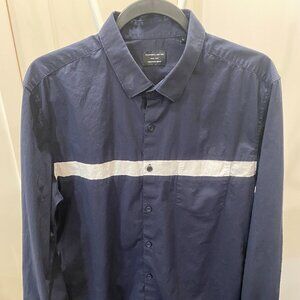 7 Diamonds Mixed-Media Dress Shirt